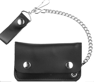 Mascorro Leather Little Trucker snap wallet on chain