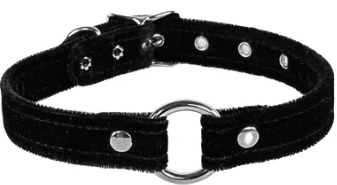 Funk Plus 1 inch o-ring black velvet 3/4 inch wide choker