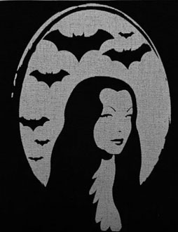 MOrticia Addams black cloth sew on patch