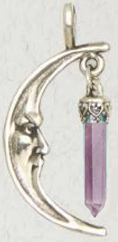 Nirvana fantasy pendant with moonface/amethyst crystal