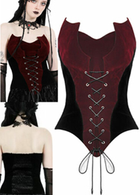 Scarlet bats laced corset