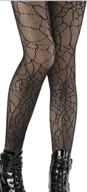 Demonia black spiderweb fishnet pantyhose