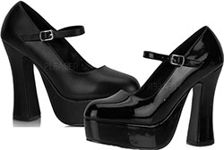 Pleaser/Demonia black pu 5 inch chunky heel platform women's Mary Jane Dolly pump shoe