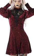 Dark in Love gothic lace burgundy velvet dress