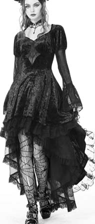 Dark in Love Spider Queen High Low velvet dress 