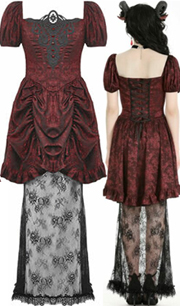 Dark in Love gothic lace sexy long red dress