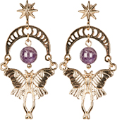 Benjamin Int'l moon phases moth earrings 