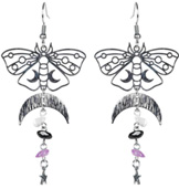 Benjamin moth over moon 3 stone earrings