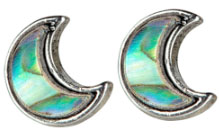 Benjamin abalone crescent moon earrings