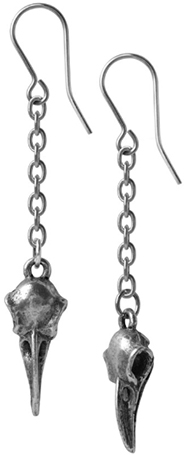 Alchemy of England English pewter Rabenschadel Schlenker earrings