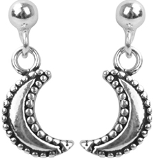 Sterling silver stud crescent moon earrings