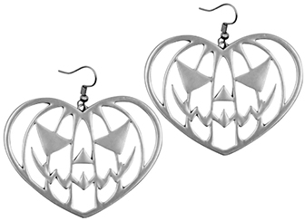 Kreepsville pumpkin heart earrings