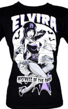 Kreepsville Elvira Mistress of the Dark Monster Hands ladies' tshirt