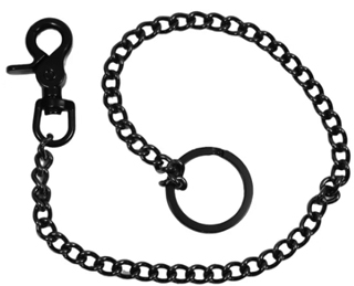 Mascorro Leather 18 inch gunmetal wallet chain with leather fob