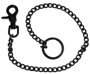 Mascorro Leather 18 inch gunmetal wallet chain with leather fob