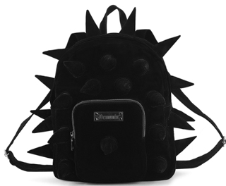 Pleaser Demonia black velvet spiked backpack