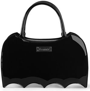 Pleaser Demonia black patent bat shaped handbag