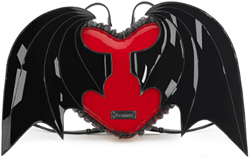 Pleaser Demonia black red patent heart backpack with wings