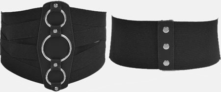 O-ring Black elastic corset belt