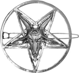 Kreepsville Baphomet Circle hair clips