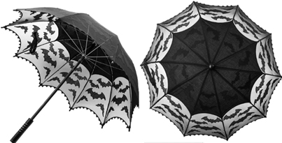 Kreepsville black bat lace parasol