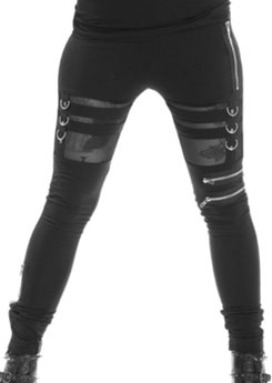 Chemical Black black cotton poly elastane Inka ladies' zip oring leggings