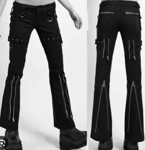 Tripp NYC ladies black cotton Super Eyelet bondage pant