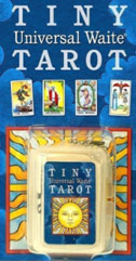 Tiny Universal Waite Tarot deck on keychain 