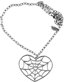 Kreepsville web heart necklace