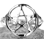 silver alloy pentagram ring