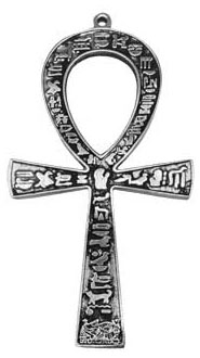 Silvertone finish 8 inch ankh wall hanging or necklace