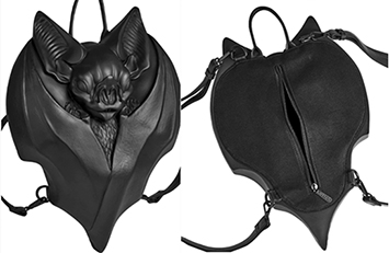 Killstar Vamped up black vinyl bat backpack 