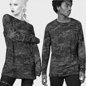 Killstar black poly unisex Andrazzi decay fabric knit sweater long sleeve top