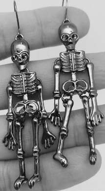 Skeleton hanging dangle earrings