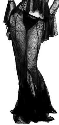 Lip Service Webutante spiderweb lace long fishtail skirt