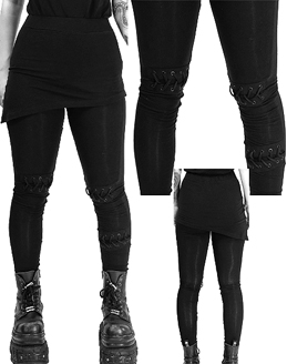 Vixxsin Maren black cotton elastane ladies' laced up leggings.