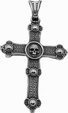 Mio Queena skull cross stainless steel pendant