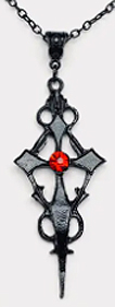 Mio Queena black gothic pointed cross necklace