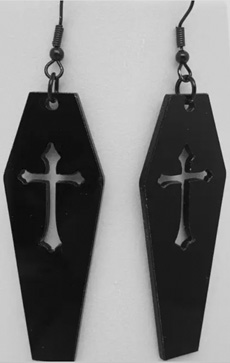 Punk cross vampire coffin earrings