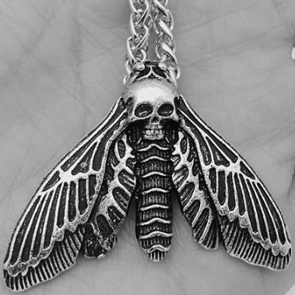 Mio Queena skull moth pendant on snake chain