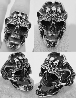 Mysterious skull stainless steel ring