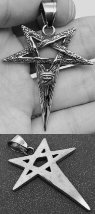 Mio Queena stainless steel eye of horus pentagram pendant