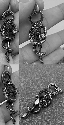 Mio Queena stainless steel winding rose craft charm pendant