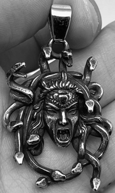 Screaming Medusa stainless steel pendant necklace