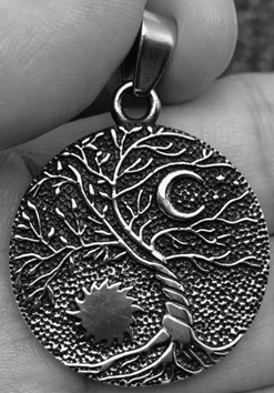 Mio Queena stainless steel sun moon tree of life pendant