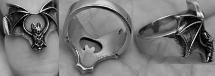 Bat stainless steel ring