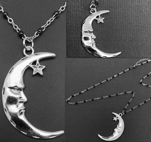 Mio Queena silvertone alloy moon necklace