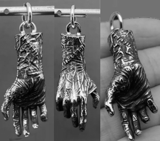 stainless steel devil's hand pendant necklace