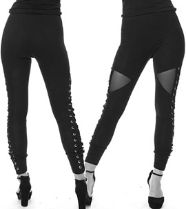 Vixxsin black cotton elastane poly Onyx side laced leggings