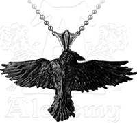 Alchemy of England English pewter Black Raven pendant necklace